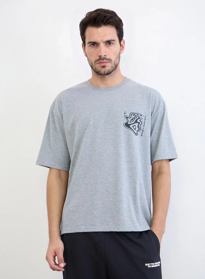 Men Graphic Print Oversized Jersey T-Shirt