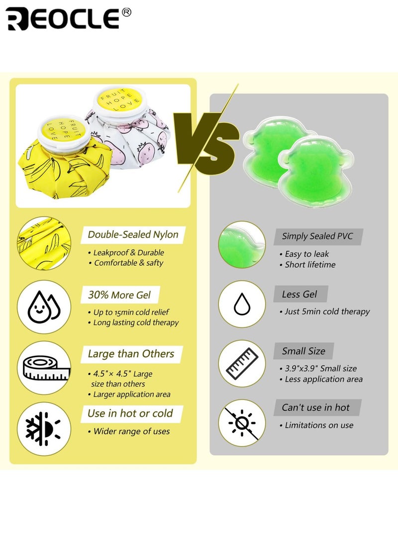 ريوكل 2 قطعة قابلة لإعادة الاستخدام تصميم الفراولة حزمة العلاج الساخن والبارد حزمة جل الثلج وحقيبة ضغط دافئة للإصابات وتخفيف الآلام واسترخاء العضلات للاستخدام المنزلي والمكتبي - Image 5