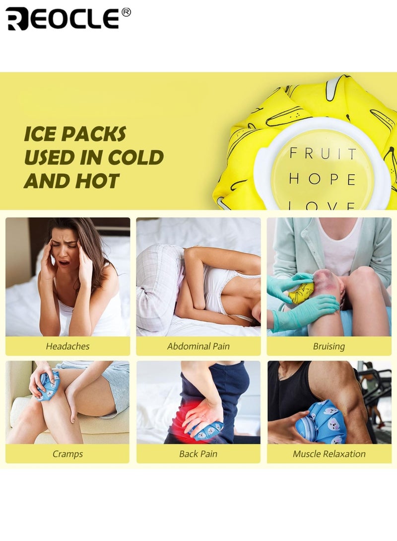 ريوكل 2 قطعة قابلة لإعادة الاستخدام تصميم الفراولة حزمة العلاج الساخن والبارد حزمة جل الثلج وحقيبة ضغط دافئة للإصابات وتخفيف الآلام واسترخاء العضلات للاستخدام المنزلي والمكتبي - Image 4
