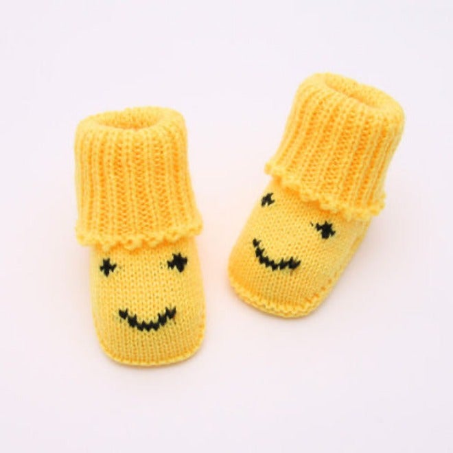 Qi Ta Handmade Knitted Baby Socks Shoes for Newborns, Cotton Breathable Anti-Slip Cartoon Booties, 0-3-6 Months, Spring Autumn - Image 1