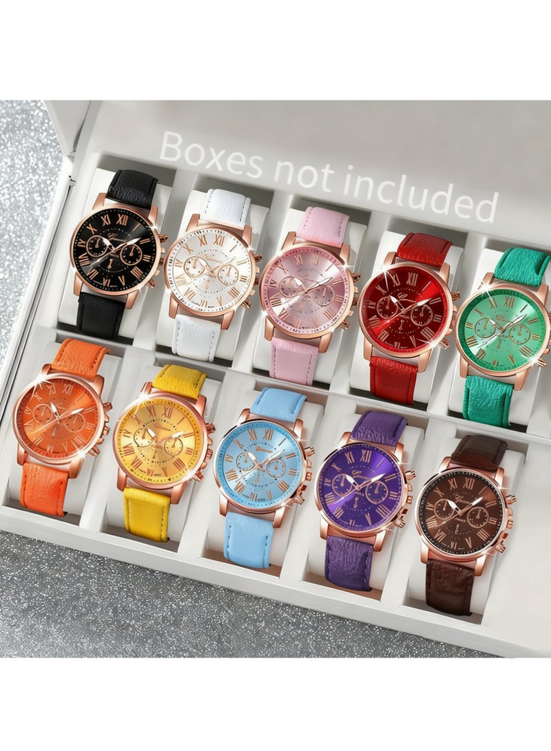 Bincoo 10 Pcs Wrist Watches Light luxury Steel Band ladies Watch Female Fashion Simple Square Quartz Watch, High-Precisionc Movement - Image 1