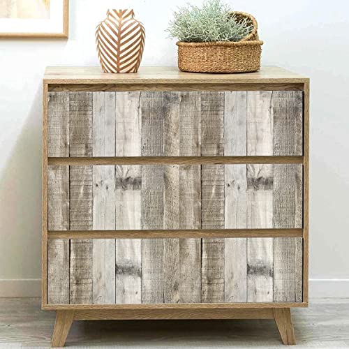 Livebor Light Gray Wood Contact Paper Peel and Stick Wallpaper 17.7”x 393.7” Wood Wallpaper Peel and Stick Shiplap Contact Paper Wood Plank Self Adhesive Wallpaper Distressed Wood Wall Paper - Image 3