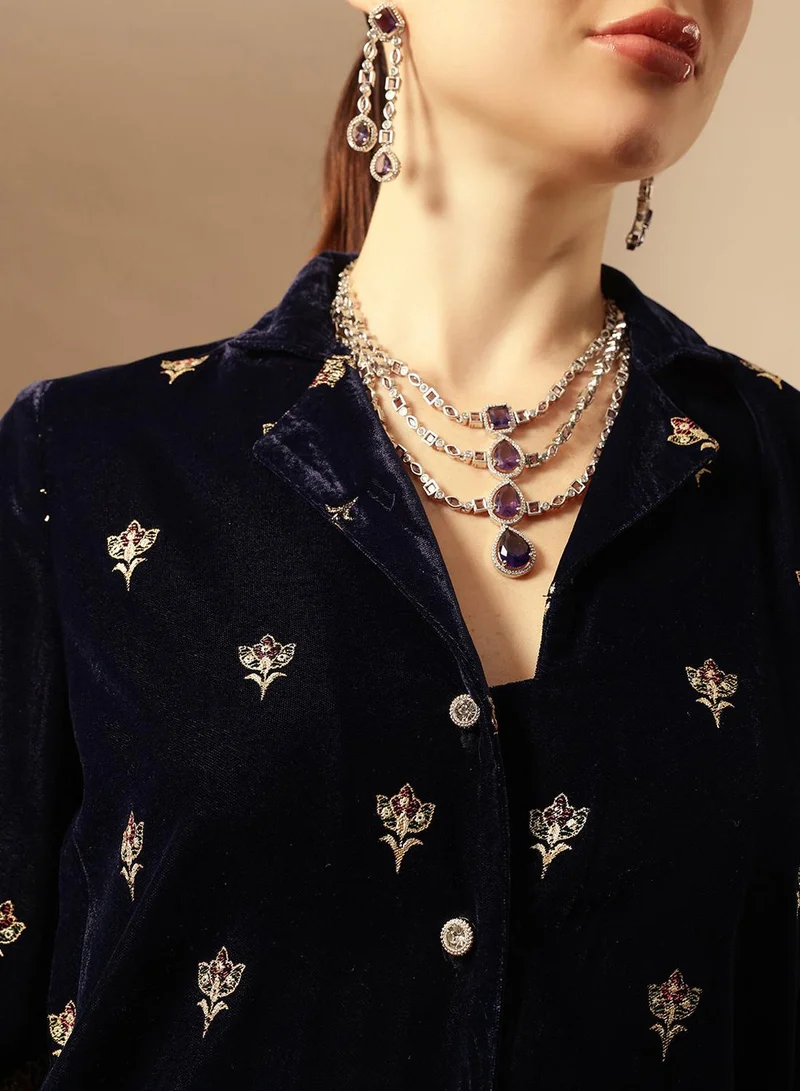 ISHIN Rich Navy Regular Co-ords