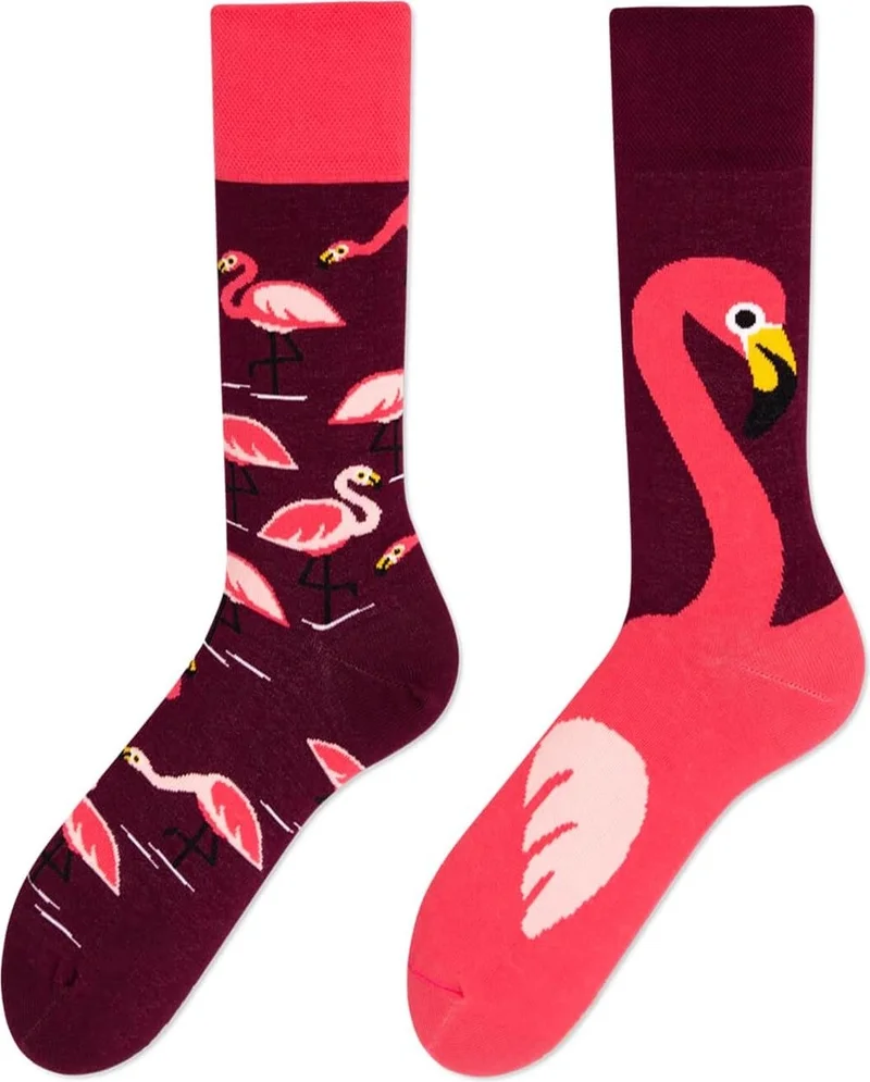 Carnaval Socks Left and Right Flamingo Patterned Colorful Socks
