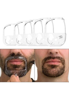 Linkidea Goatee Shaving Template for Men with 5 Different Sizes, Beard Guide Shaper with Comb, Beard Shaping & Styling Template Perfect for Hairline Line-up, Edging, Stencil for Trimming, Mustache, Goatee 
