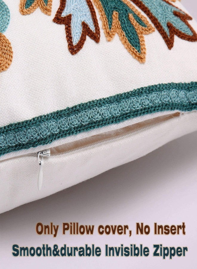 Oneslong Onelsong Decorative Pillow Covers for Couch Living Room 18x18 inches Set of 2 Embroidery Square Boho Throw Pillows Cover for Sofa Chair Bed - Image 4