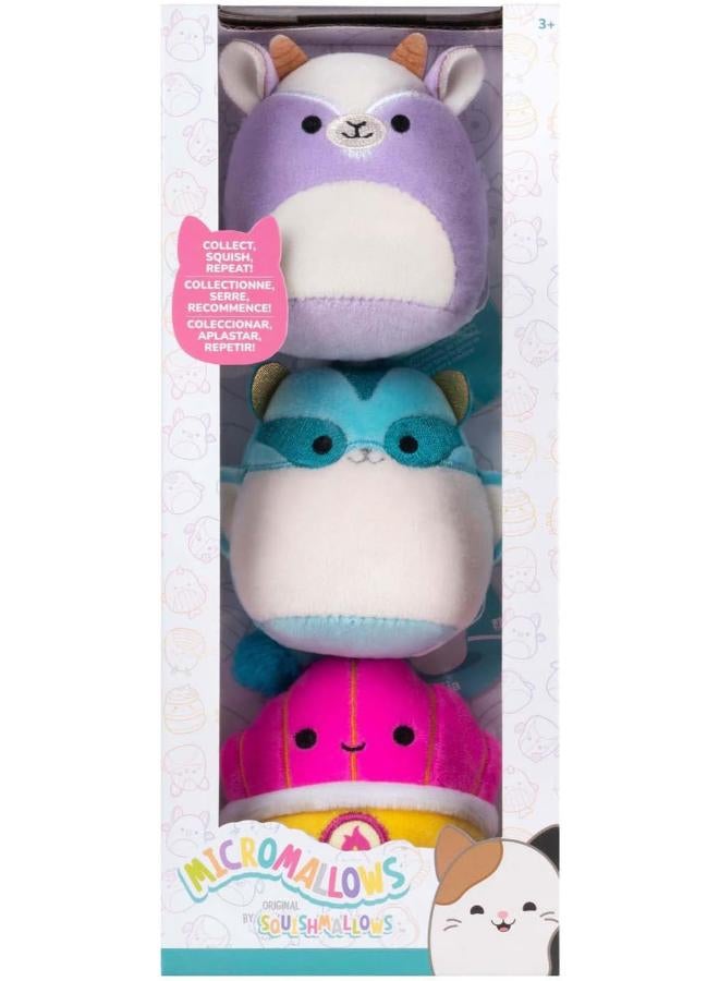 Jazwares Micromallows SQMM0191-3-Pack Super Soft Mini Squishmallows 6.5 cm Plush Toys (Tia, Mariska, Louden) - Image 2