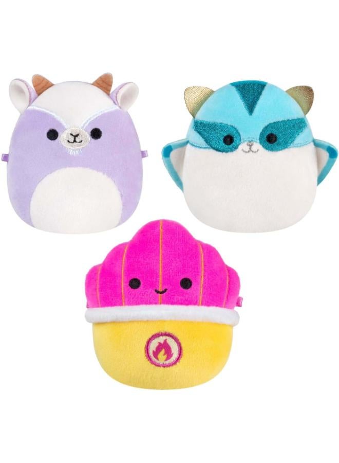 Jazwares Micromallows SQMM0191-3-Pack Super Soft Mini Squishmallows 6.5 cm Plush Toys (Tia, Mariska, Louden) - Image 1