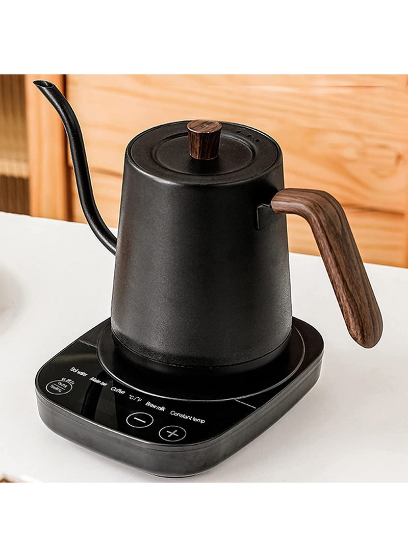 Electric Gooseneck Kettle with Temperature Control for Pour Over Coffee and Tea 304 Stainless Steel Kettle Pot Automatic Temperature 0.8L - Image 1