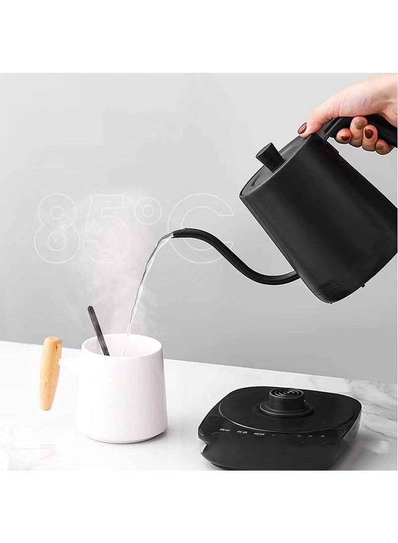 Electric Gooseneck Kettle with Temperature Control for Pour Over Coffee and Tea 304 Stainless Steel Kettle Pot Automatic Temperature 0.8L - Image 5