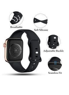 Generic Strap Silicone Band For Apple Watch 41mm / 38mm / 40mm Series 8/7/6/5/4/3/2/1/SE Replacement Strap Wristband Bracelet Compatible with 38 mm / 40 mm / 41 mm  - Image 2