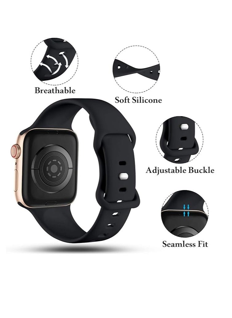 Generic - Strap Silicone Band For Apple Watch 41mm / 38mm / 40mm Series 8/7/6/5/4/3/2/1/SE Replacement Strap Wristband Bracelet Compatible with 38 mm / 40 mm / 41 mm - Image 1