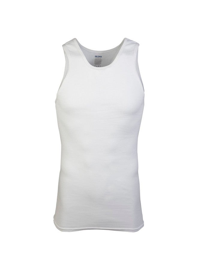 Gildan Men's A-shirt Tanks, Multipack, Style G1104, White (6 Pack), Medium - Image 3