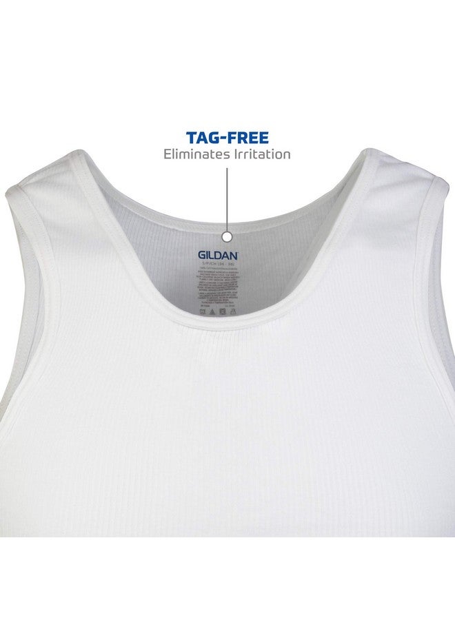 Gildan Men's A-shirt Tanks, Multipack, Style G1104, White (6 Pack), Medium - Image 2