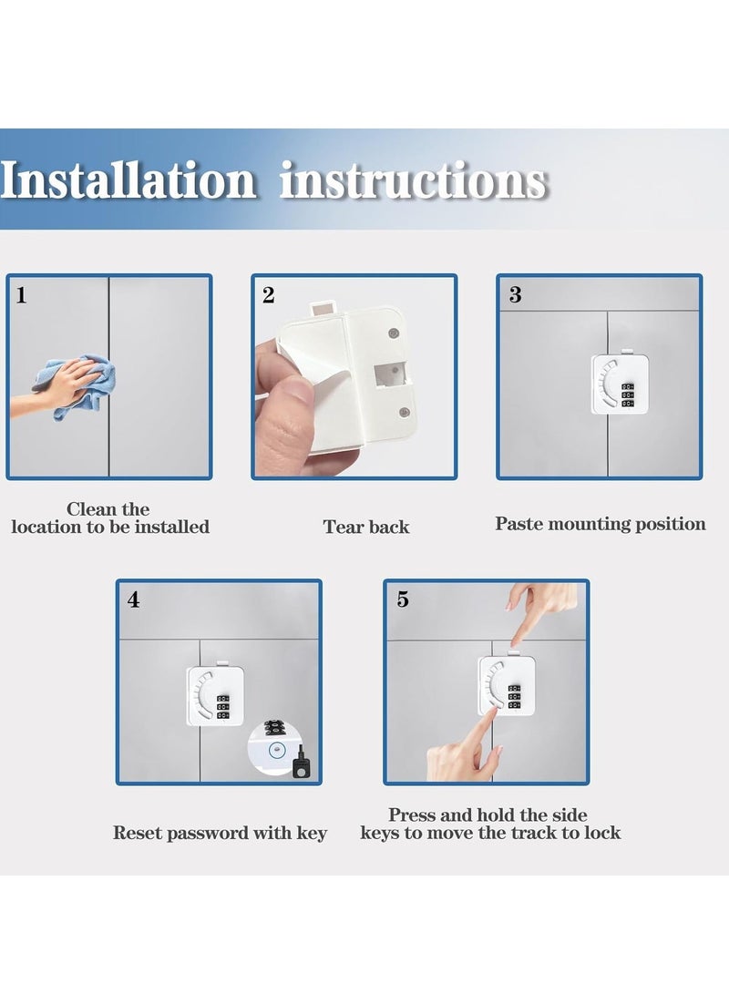 2 Pack Refrigerator Lock - Combination Fridge Locks for Kids - Childproof Refrigerator Door Locks - Image 5