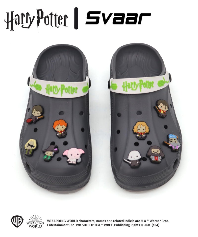 SVAAR x Harry Potter Men's Magical Clogs with 10 Authentic Harry Potter Charms Included and Adjustable Back Strap Grey - Image 3