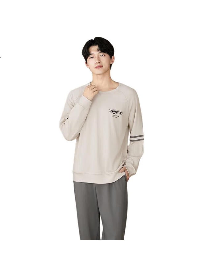 Fenton Fenteng Men'S Spring And Autumn New Style Sports Style Pure Cotton Round Neck Sweatshirt Youth Home Wear Set 0820 - Image 3