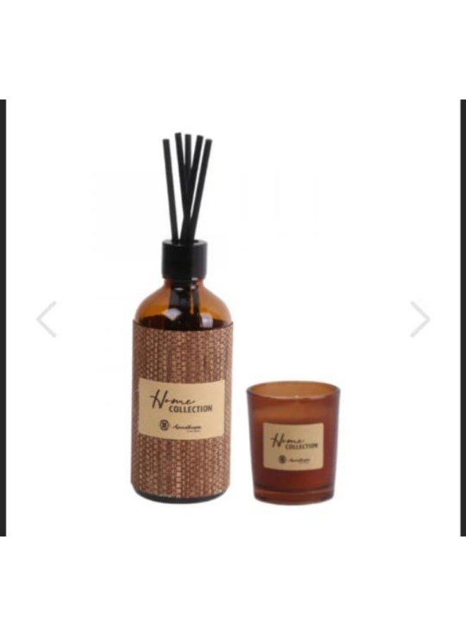 Reed Diffuser with Fiber Sticks + Scented Wax Cup – Long Lasting Home Fragrance - Image 1