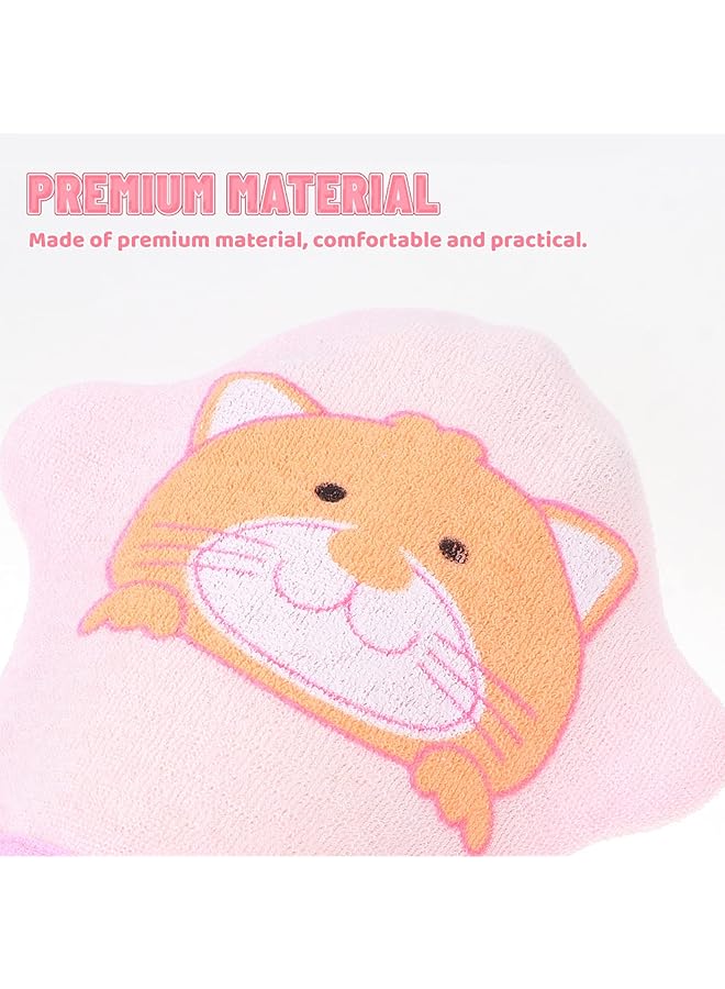 Oasisgalore 3Pcs Scrub Gloves Baby Shower Cartoon Bathing Gloves Body Wash Scrubber Mitt Towel With Animal Designs Exfoliating Bath Sponge Shower Loofah Bath Puppets Cotton Child Puffs Frosted - Image 3