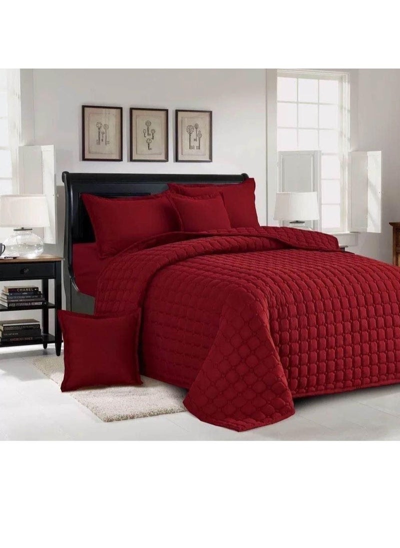 Ming Li Double Duvet Set, Compressed Bedspread, 6 Pieces, Polyester, King Size Duvet, 230x250cm, Red  - Image 2
