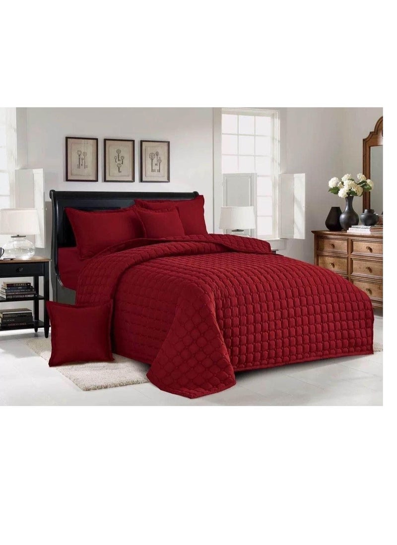 Ming Li Double Duvet Set, Compressed Bedspread, 6 Pieces, Polyester, King Size Duvet, 230x250cm, Red  - Image 1