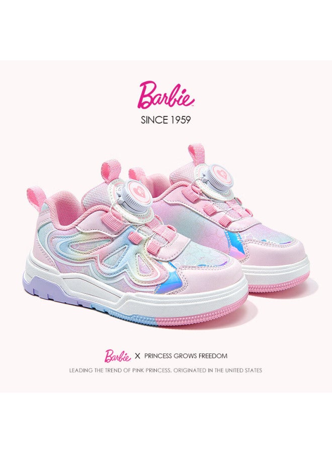 Barbie Girls' Mid-top Sneakers Children's Casual Sports Shoes With Twist Button Da6501 Pink Size 36 - Image 4