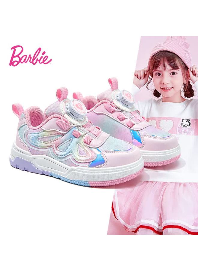 Barbie Girls' Mid-top Sneakers Children's Casual Sports Shoes With Twist Button Da6501 Pink Size 36 - Image 1
