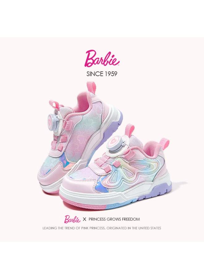 Barbie Girls' Mid-top Sneakers Children's Casual Sports Shoes With Twist Button Da6501 Pink Size 36 - Image 5