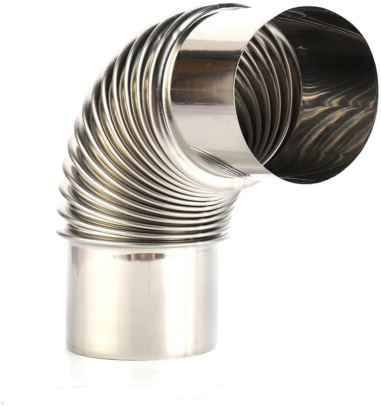 Straights Stainless Steels Stove Pipes Elbow 90 Degree Silvers Chimney Flue Gas Pipes Heater Exhaust Pipe 30/40cm 60/80mm(60mm) - Image 3