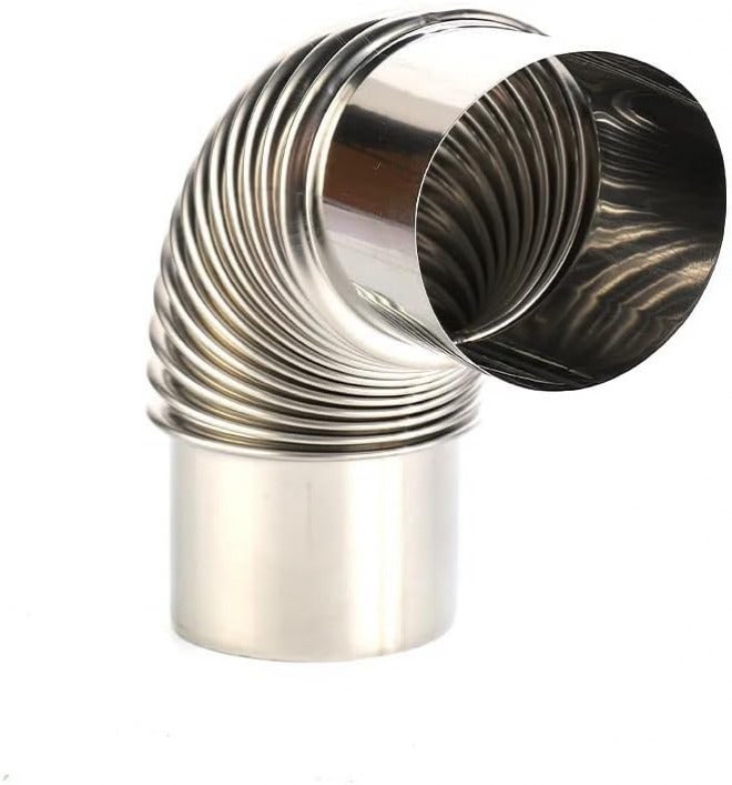Straights Stainless Steels Stove Pipes Elbow 90 Degree Silvers Chimney Flue Gas Pipes Heater Exhaust Pipe 30/40cm 60/80mm(60mm) - Image 2