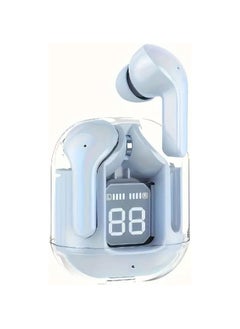 Wireless Earbuds, Bluetooth Headphones with Noise Cancellation, In-ear Earbuds, Translucent Earphones with Touch Control, Built-in Microphone, LED Digital Display | White & Black (white)