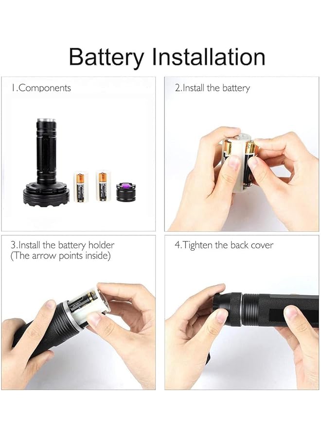 X spring UV Flashlight Black Light 128 LED UV Blacklight Flashlight Handheld UV Flashlights with Lanyard UV Light Flashlight for Bed Bugs Scorpions Hunting Dry Stains Dog and Cat (Black) - Image 5