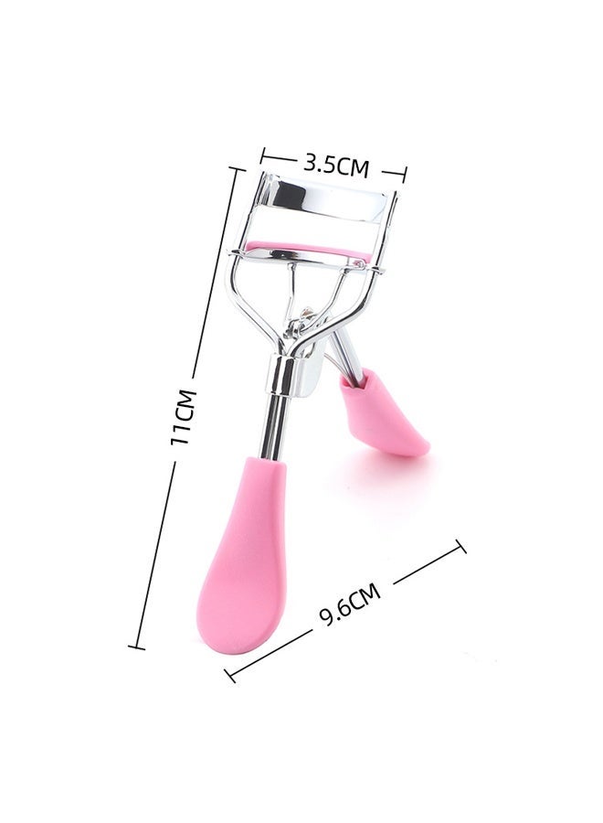 Stainless Steel Eyelash Pain Free Lash Curler with Silicone Handle, Ergonomic Design, Fits All Eye Shapes & Sizes, Portable Lash Curler for Women (Pink) - Image 1