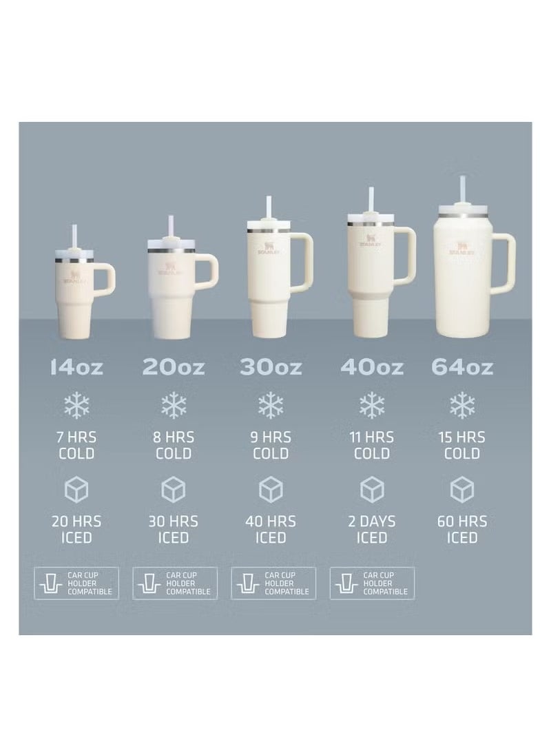 Stanley - 40 oz Tumbler with Handle Straw Lid, Insulated Cup Stainless Steel Vacuum Reusable Keep Cold Ice Water Travel Mug for Gifts for Women Men Lovers, Car Holder Friendly Cream White - Image 1