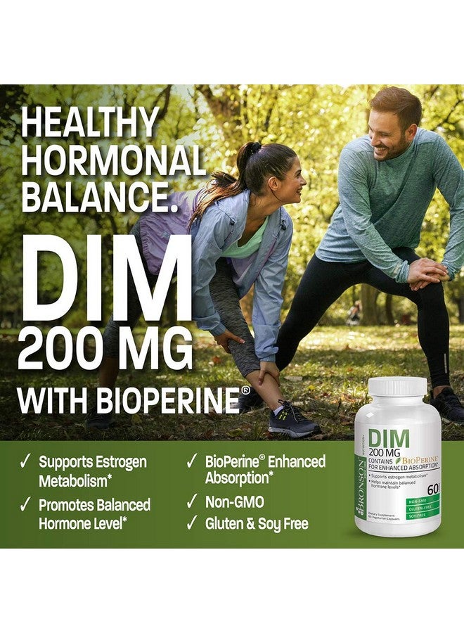 برونسون ديم 200 ملغ مكمل غذائي ثنائي إندوليميثان مع بيوبيرين لتحسين الامتصاص، واستقلاب الإستروجين، والحفاظ على مستويات هرمونية متوازنة، 60 كبسولة نباتية - Image 2