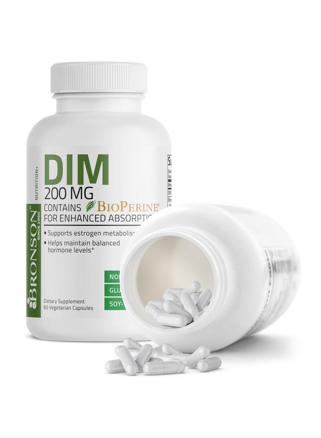 برونسون ديم 200 ملغ مكمل غذائي ثنائي إندوليميثان مع بيوبيرين لتحسين الامتصاص، واستقلاب الإستروجين، والحفاظ على مستويات هرمونية متوازنة، 60 كبسولة نباتية - Image 4