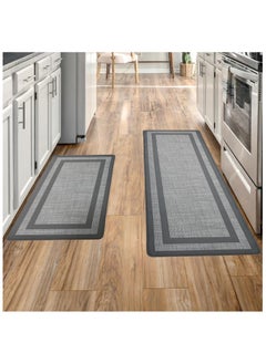 ZERIFAM Kitchen Floor Mat, 2PCS Kitchen Rugs, Cushioned Anti Fatigue Kitchen Mats for Floor, Waterproof Non-Skid Kitchen Rug Set, Ergonomic Comfort Standing Mat for Kitchen, Floor, Office, Sink, Laundry  - Image 1
