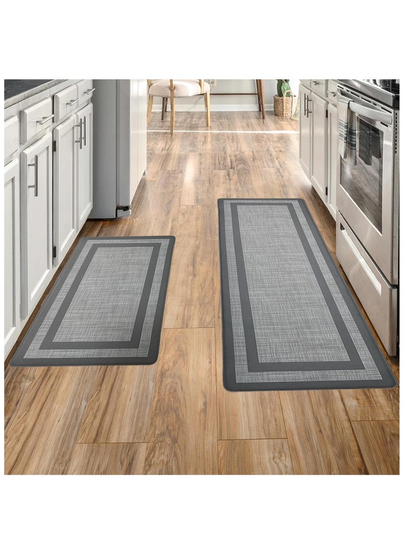ZERIFAM Kitchen Floor Mat, 2PCS Kitchen Rugs, Cushioned Anti Fatigue Kitchen Mats for Floor, Waterproof Non-Skid Kitchen Rug Set, Ergonomic Comfort Standing Mat for Kitchen, Floor, Office, Sink, Laundry  - Image 1