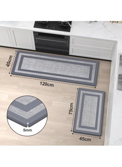 ZERIFAM Kitchen Floor Mat, 2PCS Kitchen Rugs, Cushioned Anti Fatigue Kitchen Mats for Floor, Waterproof Non-Skid Kitchen Rug Set, Ergonomic Comfort Standing Mat for Kitchen, Floor, Office, Sink, Laundry  - Image 2