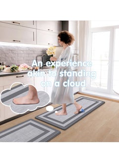 ZERIFAM Kitchen Floor Mat, 2PCS Kitchen Rugs, Cushioned Anti Fatigue Kitchen Mats for Floor, Waterproof Non-Skid Kitchen Rug Set, Ergonomic Comfort Standing Mat for Kitchen, Floor, Office, Sink, Laundry  - Image 3