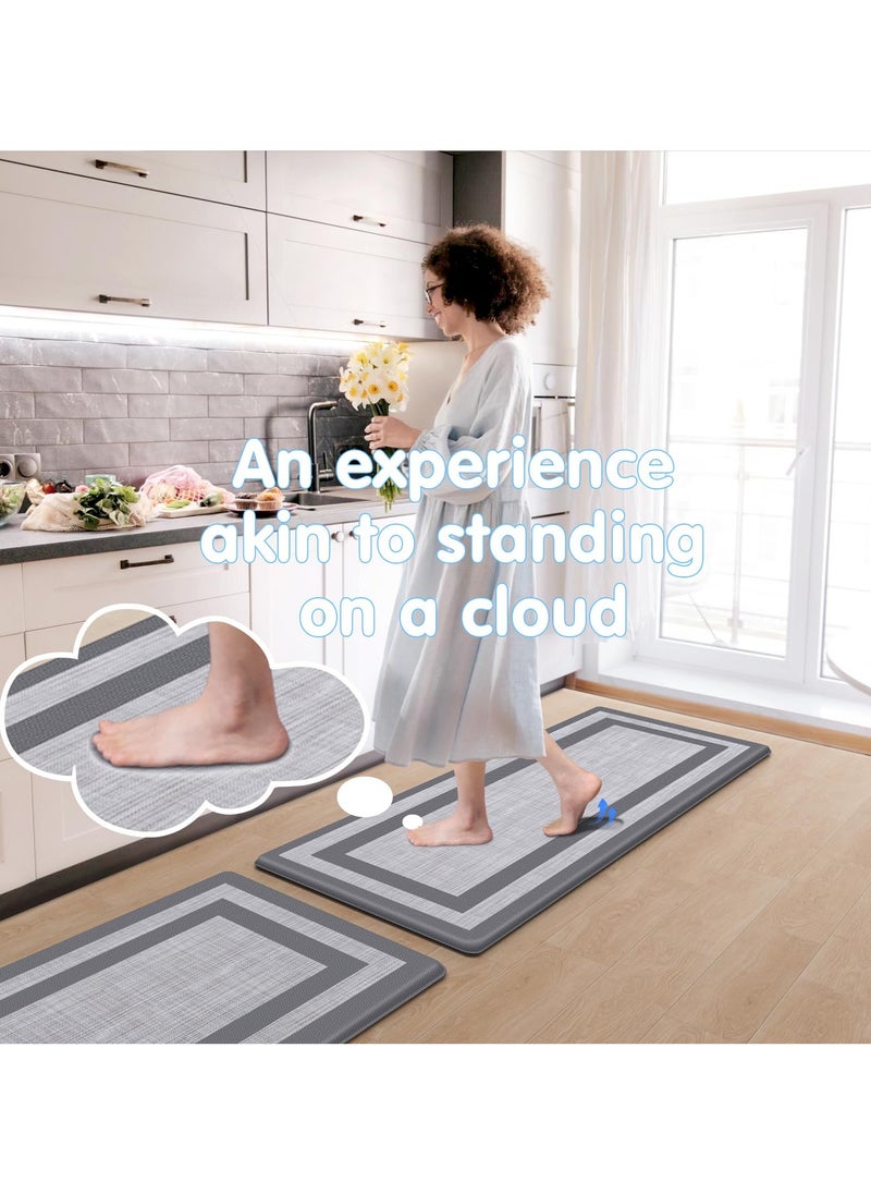 ZERIFAM Kitchen Floor Mat, 2PCS Kitchen Rugs, Cushioned Anti Fatigue Kitchen Mats for Floor, Waterproof Non-Skid Kitchen Rug Set, Ergonomic Comfort Standing Mat for Kitchen, Floor, Office, Sink, Laundry  - Image 3