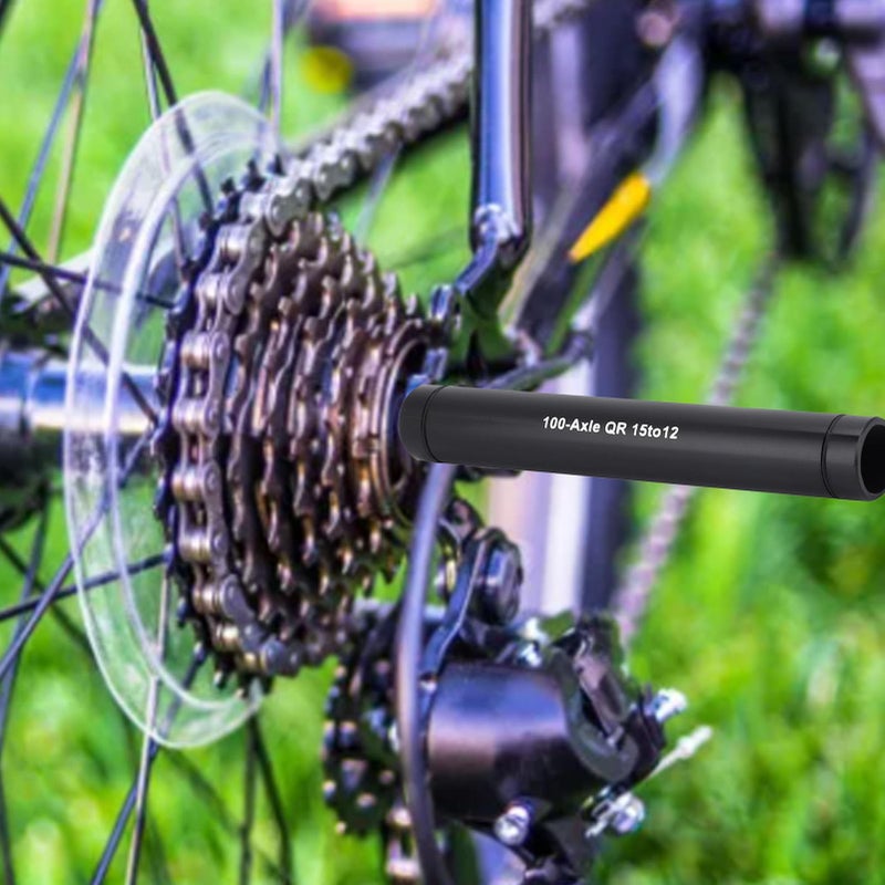 VGEBY1 Thru Axle Hub Adapter, 15mm to 12mm Aluminuim Alloy Quick Release Thru Axle Hub Adapter(Black) - Image 2
