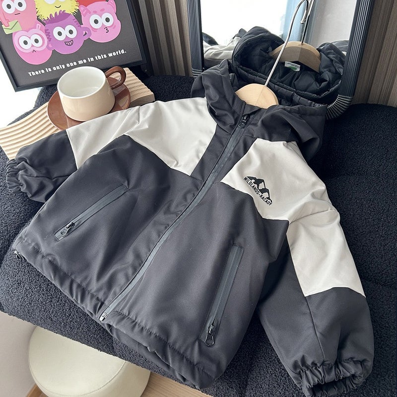 2023 Winter Kids Padded Warm Cotton Jacket Black 
