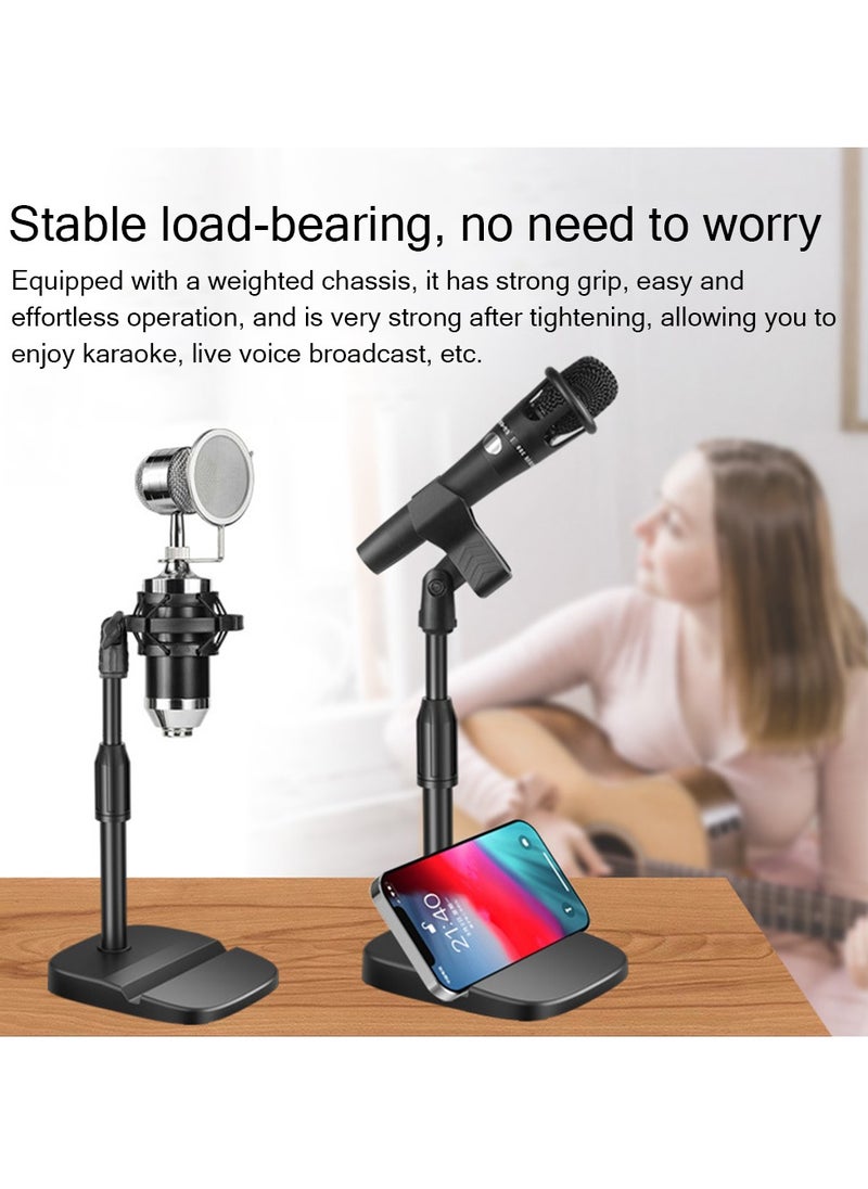 Arabest - Desktop Microphone Stand With Mobile Phone Tablet Base Stand Suitable For Game Streaming Live Broadcast Adjustable Desktop Microphone Stand - Image 1