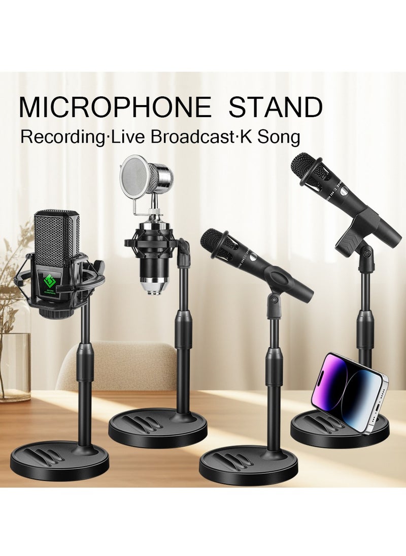Arabest - Desktop Microphone Stand With Mobile Phone Tablet Base Stand Suitable For Game Streaming Live Broadcast Adjustable Desktop Microphone Stand - Image 1