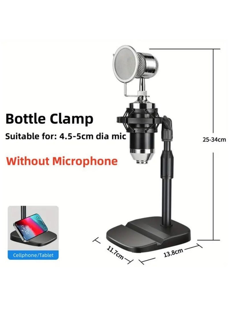 Arabest - Desktop Microphone Stand With Mobile Phone Tablet Base Stand Suitable For Game Streaming Live Broadcast Adjustable Desktop Microphone Stand - Image 1