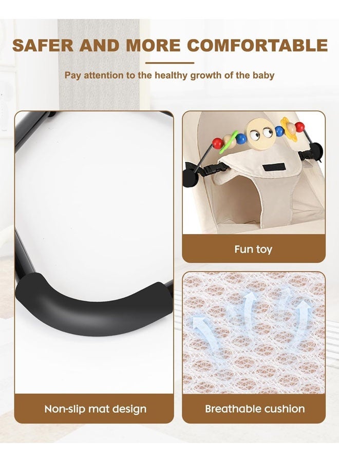 Baby rocking chair, rocking chair seat suitable for babies aged 0-12 months, ergonomic baby seat, breathable and comfortable seat cushion, three-level height adjustment - Image 4