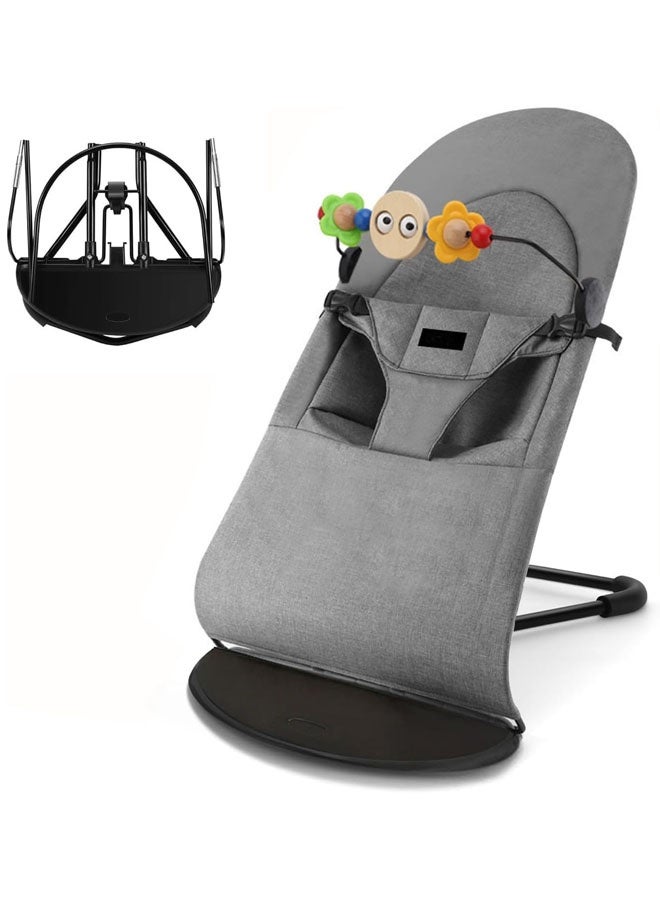 Baby rocking chair, rocking chair seat suitable for babies aged 0-12 months, ergonomic baby seat, breathable and comfortable seat cushion, three-level height adjustment - Image 1