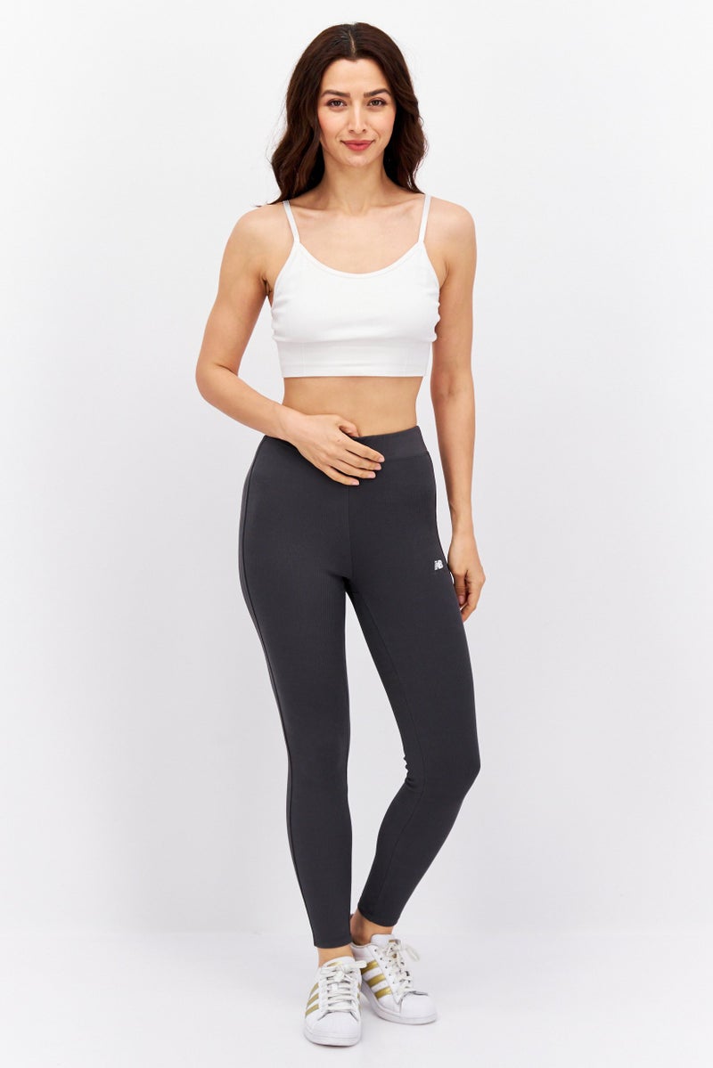New Balance Women Sportswear Fit Embroidered Logo Training Tights, Dark Grey - Image 3