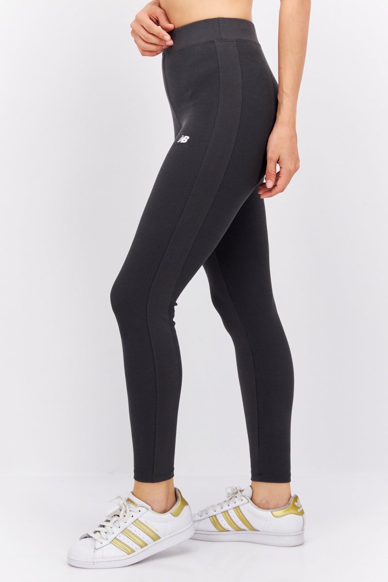 New Balance Women Sportswear Fit Embroidered Logo Training Tights, Dark Grey - Image 4